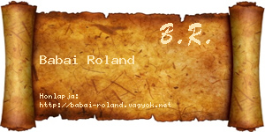 Babai Roland névjegykártya